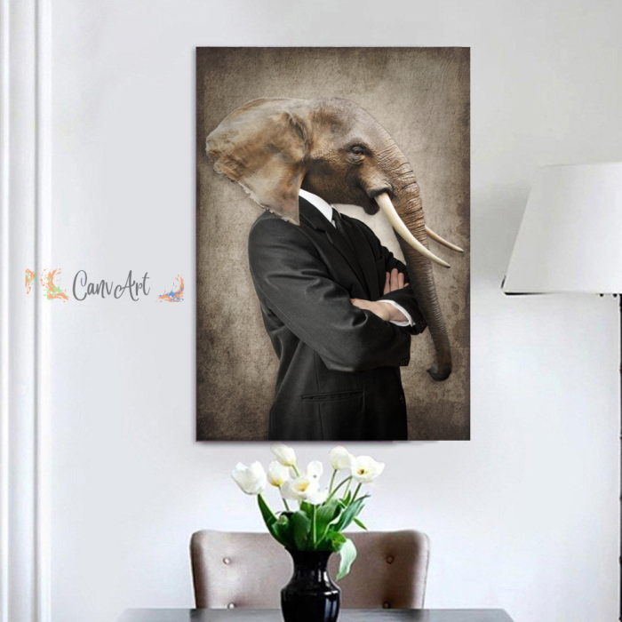 Elephant In A Suit Canvas36" x 24"