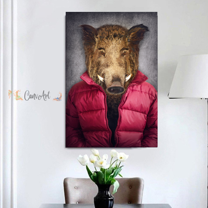 Hog In A Puffer Canvas36" x 24"