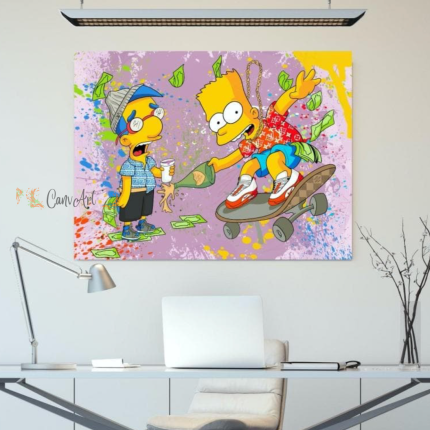 Bart and Milhouse Party Canvas24" x 36"