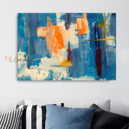 Antille Blue Abstract Canvas36" x 24"