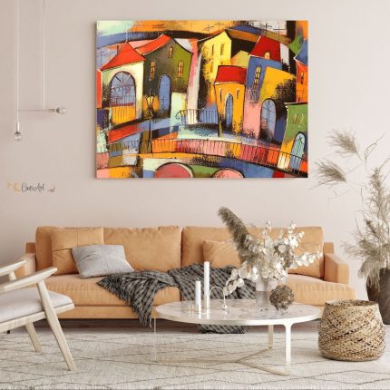 Casas De Colores Canvas36" x 24"